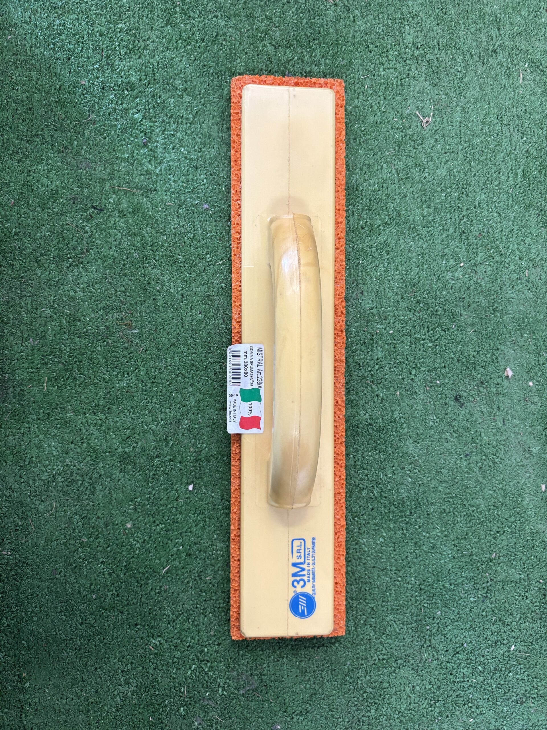 frattazzo mistral mod 228 gomma spugna arancio, per intonaco tradizionale. mm 380 x 80 - immagine 2